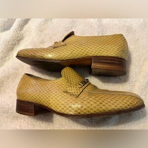 Vintage Florsheim Designer Collection Ivory Reptile Loafers